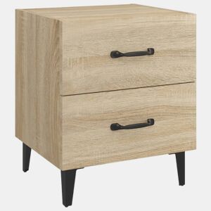Soluna Home - Mesas de cabeceira Madeira trabalhada e metal 40 x 35 x 47,5 cm
