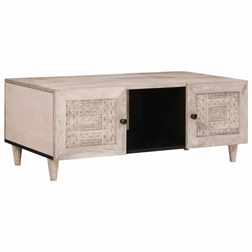 Mesa de Centro, Mesa baixa, Bege 100 x 54 x 40 cm Madeira de acácia maciça Mesa de Centro, Mesa baixa, Bege 100 x 54 x 40 cm Madeira de acácia maciça