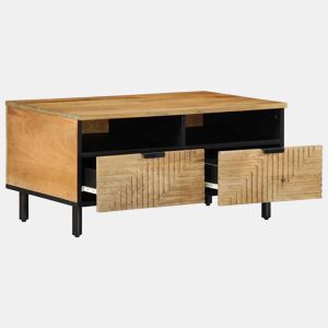 Mesa de Centro, Mesa baixa, 80x54x40 cm madeira de mangueira maciça castanho