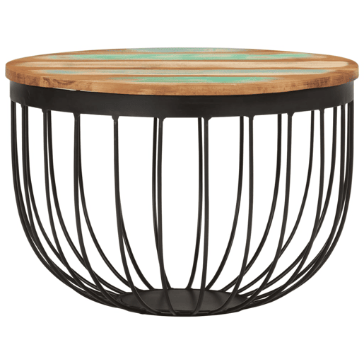 Mesa de Centro, Mesa baixa, Ø50x35 cm madeira recuperada maciça e aço Mesa de Centro, Mesa baixa, Ø50x35 cm madeira recuperada maciça e aço