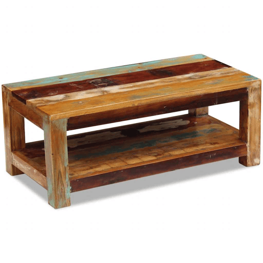 Mesa de Centro, Mesa baixa, 90x45x35 cm madeira reciclada maciça