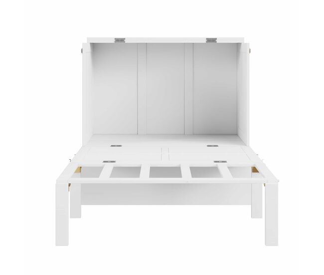 Cama abatible de madera 90x200 cm - con somier - blanco