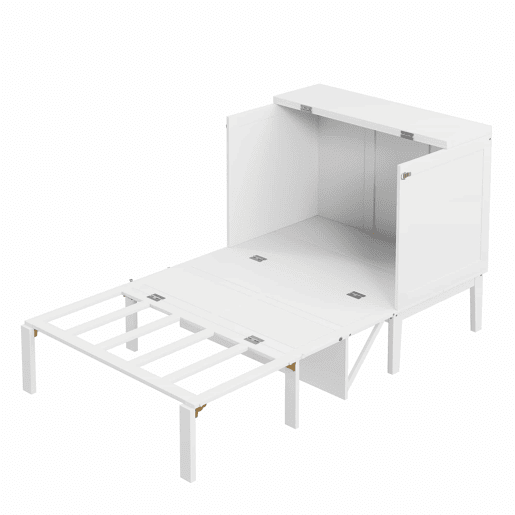 Cama dobrĂ¡vel de madeira 90x200 cm - com estrado - Branco Cama dobrĂ¡vel de madeira 90x200 cm - com estrado - Branco