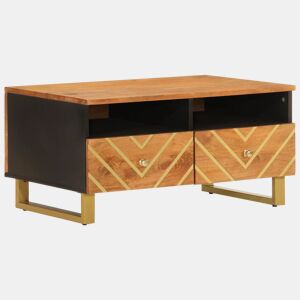 Mesa de Centro, Mesa baixa, 80x54x40 cm mangueira maciça castanho e preto