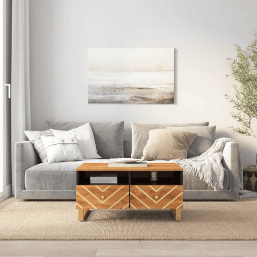 Mesa de Centro, Mesa baixa, 80x54x40 cm mangueira maciça castanho e preto Mesa de Centro, Mesa baixa, 80x54x40 cm mangueira maciça castanho e preto