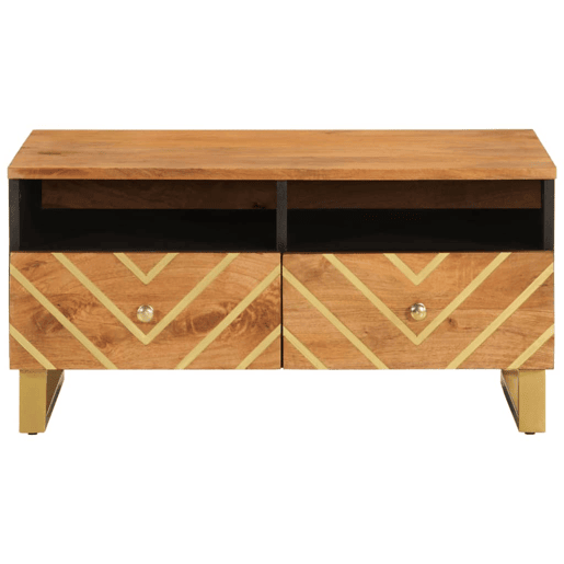 Mesa de Centro, Mesa baixa, 80x54x40 cm mangueira maciça castanho e preto Mesa de Centro, Mesa baixa, 80x54x40 cm mangueira maciça castanho e preto