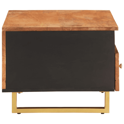 Mesa de Centro, Mesa baixa, 80x54x40 cm mangueira maciça castanho e preto Mesa de Centro, Mesa baixa, 80x54x40 cm mangueira maciça castanho e preto
