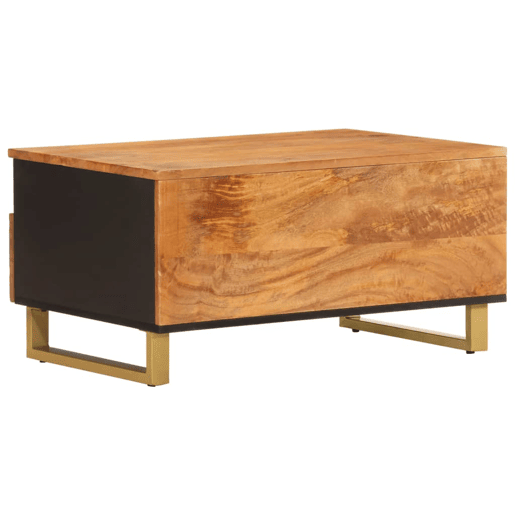 Mesa de Centro, Mesa baixa, 80x54x40 cm mangueira maciça castanho e preto Mesa de Centro, Mesa baixa, 80x54x40 cm mangueira maciça castanho e preto