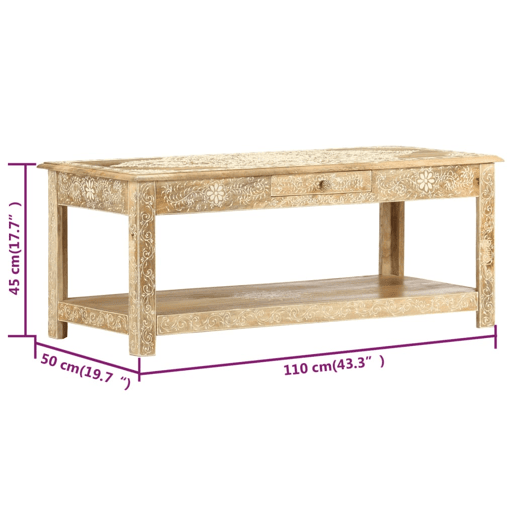 Mesa de Centro, Mesa baixa, 110x50x45 cm mangueira maciça pintada à mão Mesa de Centro, Mesa baixa, 110x50x45 cm mangueira maciça pintada à mão