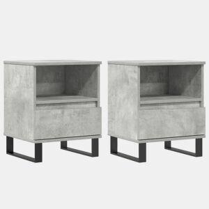 Soluna Home - Mesas de cabeceira Madeira trabalhada e metal 2 piezas 40 x 35 x 50 cm