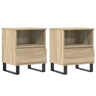 Soluna Home - Mesas de cabeceira Madeira trabalhada e metal 2 piezas 40 x 35 x 50 cm