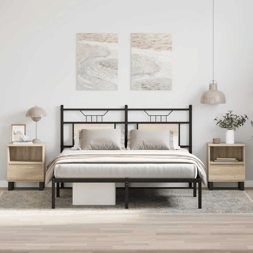 Soluna Home - Mesas de cabeceira Madeira trabalhada e metal 2 piezas 40 x 35 x 50 cm Soluna Home - Mesas de cabeceira Madeira trabalhada e metal 2 piezas 40 x 35 x 50 cm