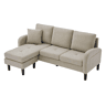 Chaise longue 3 lugares fixa reversível de tecido,castanho