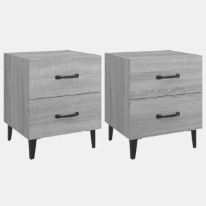 Soluna Home - Mesas de cabeceira Madeira trabalhada e metal 2 piezas 40 x 35 x 47,5 cm