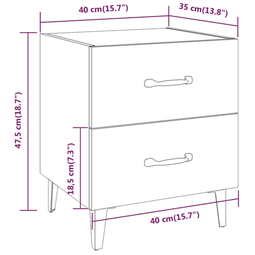Soluna Home - Mesas de cabeceira Madeira trabalhada e metal 2 piezas 40 x 35 x 47,5 cm Soluna Home - Mesas de cabeceira Madeira trabalhada e metal 2 piezas 40 x 35 x 47,5 cm