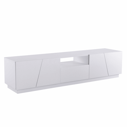 Móvel de TV 170 cm - Estilo patchwork diagonal - Branco