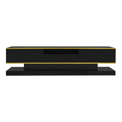 Móvel de TV moderno 180 cm - Três gavetas e um compartimento aberto - Alto brilho com luzes LED que mudam de cor Móvel de TV moderno 180 cm - Três gavetas e um compartimento aberto - Alto brilho com luzes LED que mudam de cor