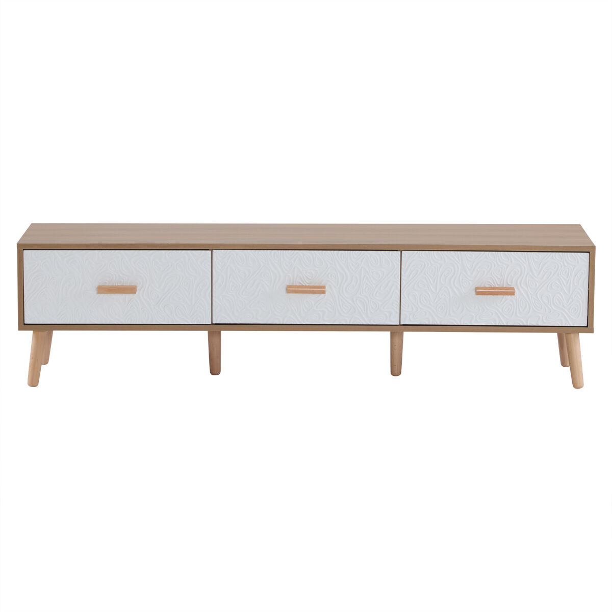 mueble tv 150 cm - 3 cajones - tablero de particulas - blanco