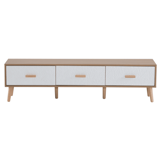 Suporte para TV 150 cm - 3 gavetas - aglomerado de partículas - Branco