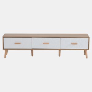 Suporte para TV 150 cm - 3 gavetas - aglomerado de partículas - Branco
