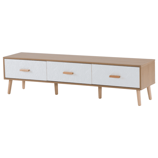 Suporte para TV 150 cm - 3 gavetas - aglomerado de partículas - Branco