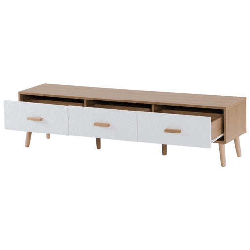 Suporte para TV 150 cm - 3 gavetas - aglomerado de partículas - Branco