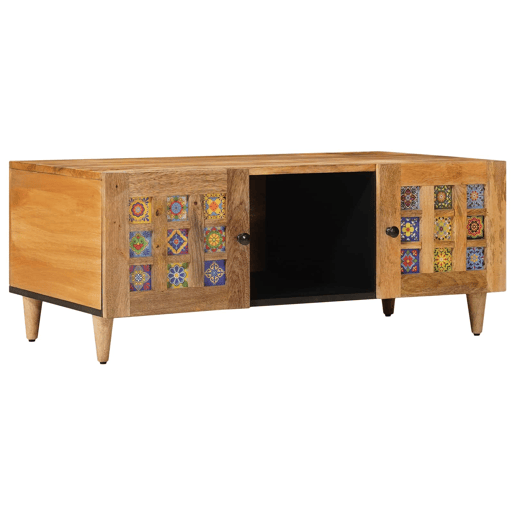 Mesa de Centro, Mesa baixa, Natural 100 x 54 x 40 cm Madeira de manga maciça