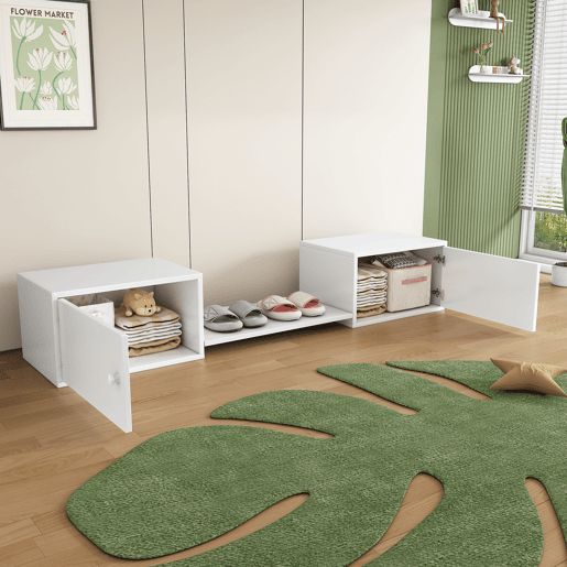 Sapateira - 189x40x34,5 cm - Móvel de entrada, banco para trocar sapatos, branco Sapateira - 189x40x34,5 cm - Móvel de entrada, banco para trocar sapatos, branco
