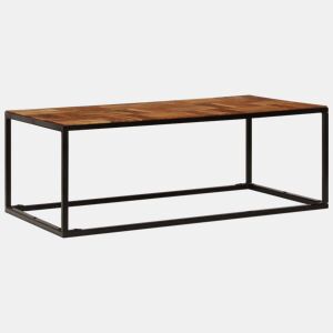 Mesa de Centro, Mesa baixa, 110x60x40 cm madeira acácia maciça e aço