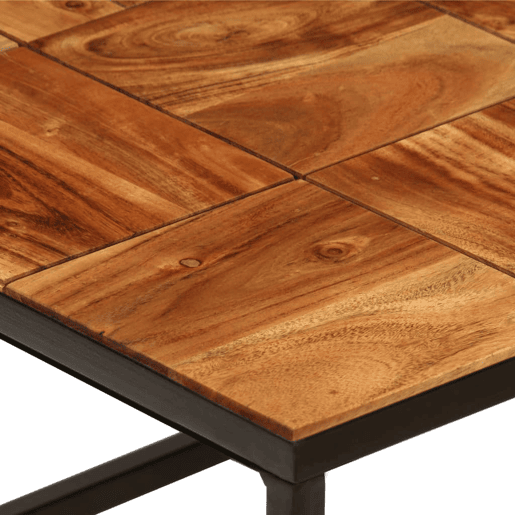 Mesa de Centro, Mesa baixa, 110x60x40 cm madeira acácia maciça e aço Mesa de Centro, Mesa baixa, 110x60x40 cm madeira acácia maciça e aço