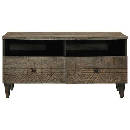 Mesa de Centro, Mesa baixa, cinzento claro 80x54x40 cm madeira mangueira maciça Mesa de Centro, Mesa baixa, cinzento claro 80x54x40 cm madeira mangueira maciça
