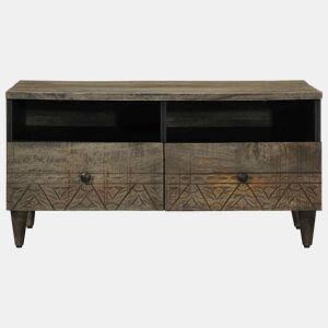 Mesa de Centro, Mesa baixa, cinzento claro 80x54x40 cm madeira mangueira maciça