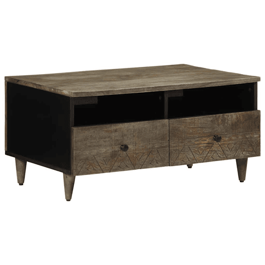 Mesa de Centro, Mesa baixa, cinzento claro 80x54x40 cm madeira mangueira maciça Mesa de Centro, Mesa baixa, cinzento claro 80x54x40 cm madeira mangueira maciça