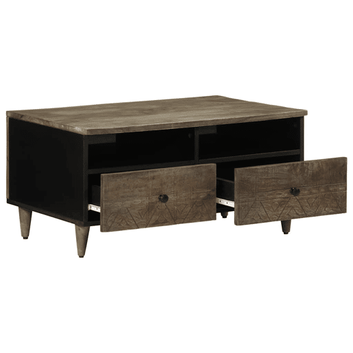 Mesa de Centro, Mesa baixa, cinzento claro 80x54x40 cm madeira mangueira maciça Mesa de Centro, Mesa baixa, cinzento claro 80x54x40 cm madeira mangueira maciça