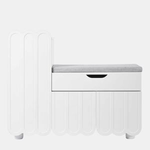Sapateira moderna com 3 portas, gaveta e almofada - Branca - Sapateiras compactas para corredor