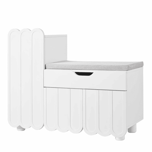 Sapateira moderna com 3 portas, gaveta e almofada - Branca - Sapateiras compactas para corredor Sapateira moderna com 3 portas, gaveta e almofada - Branca - Sapateiras compactas para corredor