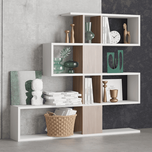 Estante de madeira Karlin - 120 x 20 x 109 cm - Branco