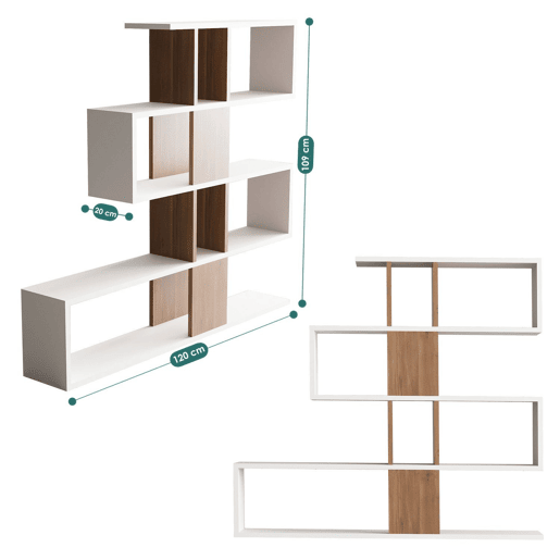 Estante de madeira Karlin - 120 x 20 x 109 cm - Branco