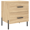 Soluna Home - Mesas de cabeceira Madeira trabalhada e ferro 40 x 35 x 47,5 cm