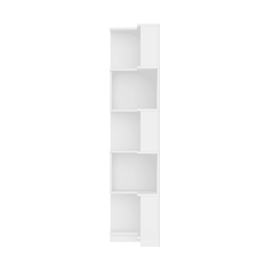 Estante de canto 63,5 x 45 x 175 cm - Estante multifuncional, luz LED, controlo remoto, 5 prateleiras - Branco