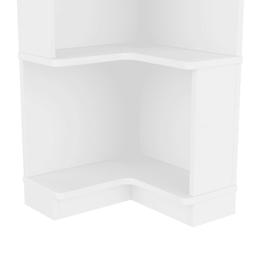 Estante de canto 63,5 x 45 x 175 cm - Estante multifuncional, luz LED, controlo remoto, 5 prateleiras - Branco