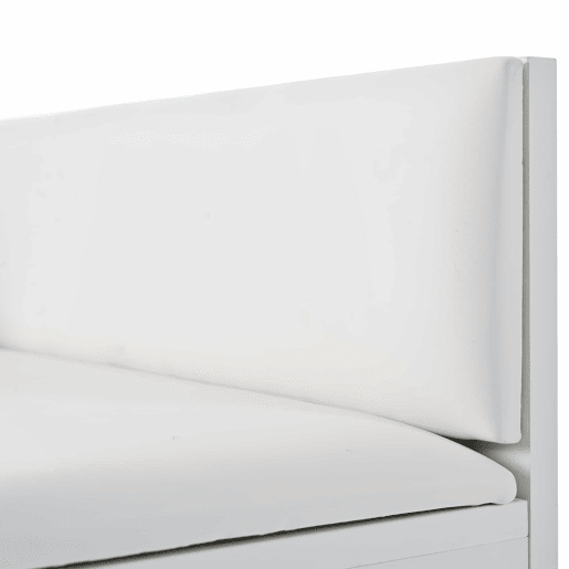 Sapateira - com banco e 2 compartimentos - com pegas e pés metálicos - estilo moderno - Branco