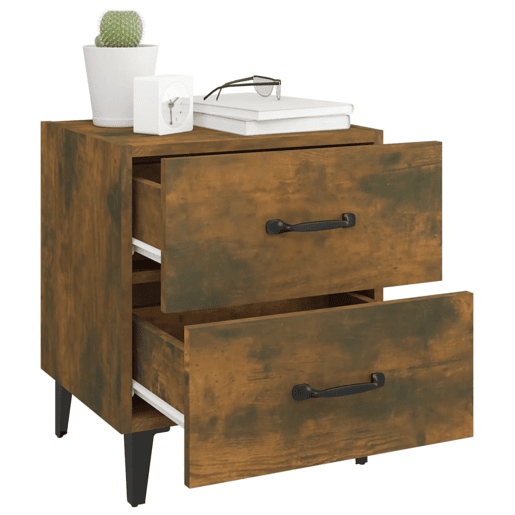 Soluna Home - Mesas de cabeceira Madeira trabalhada e metal 2 piezas 40 x 35 x 47,5 cm Soluna Home - Mesas de cabeceira Madeira trabalhada e metal 2 piezas 40 x 35 x 47,5 cm