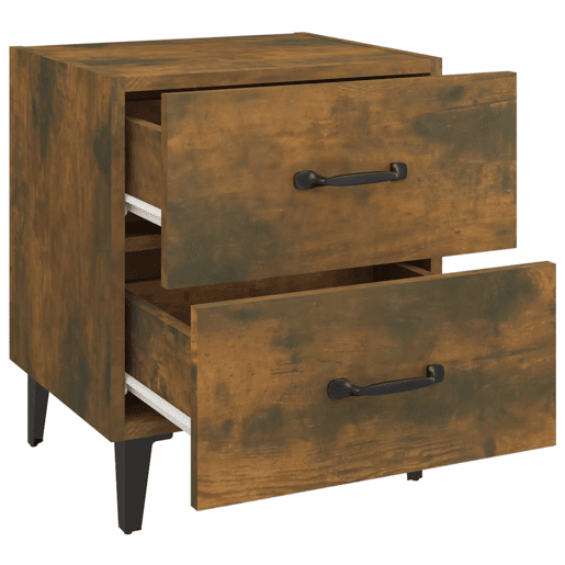 Soluna Home - Mesas de cabeceira Madeira trabalhada e metal 2 piezas 40 x 35 x 47,5 cm Soluna Home - Mesas de cabeceira Madeira trabalhada e metal 2 piezas 40 x 35 x 47,5 cm