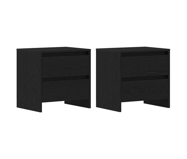Soluna home - mesitas de noche madera negro/roble 45 x 34 x 44,5 cm