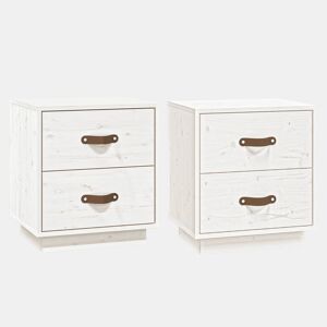 Soluna Home - Mesas de cabeceira Madeira 2 piezas 40 x 34 x 45 cm