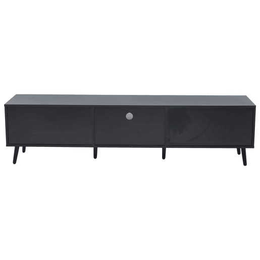 Móvel de TV 180x40x46 cm - Com gavetas e 2 armários - Minimalista com 6 pés de madeira maciça Móvel de TV 180x40x46 cm - Com gavetas e 2 armários - Minimalista com 6 pés de madeira maciça