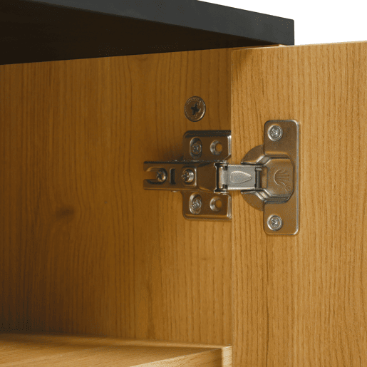 Móvel de TV 15 LED - 1 gaveta, 3 portas, 2 prateleiras abertas, estrutura fina - Preto Móvel de TV 15 LED - 1 gaveta, 3 portas, 2 prateleiras abertas, estrutura fina - Preto