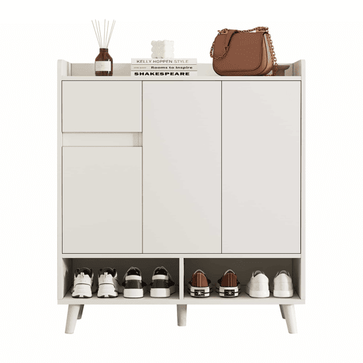 Sapateira - 7 compartimentos e 1 gaveta - com prateleiras reguláveis - Branco Sapateira - 7 compartimentos e 1 gaveta - com prateleiras reguláveis - Branco