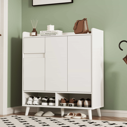 Sapateira - 7 compartimentos e 1 gaveta - com prateleiras reguláveis - Branco Sapateira - 7 compartimentos e 1 gaveta - com prateleiras reguláveis - Branco